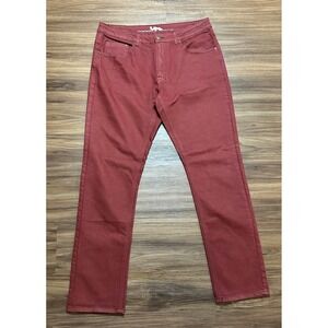 Bulletprufe Denim Mens Burgundy Red Stretch Casual Jeans Sz 36x34